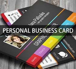 酷黑风格的个人名片模板：Personal Business Card